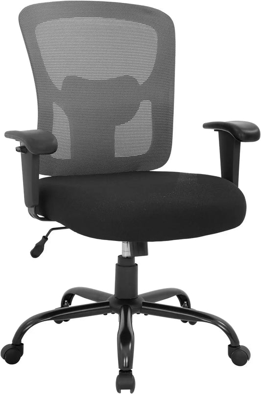 Big and Tall Office Chair 400Lbs Wide Seat Mesh Desk Chair Massage Rolling Swivel Ergonomic Computer Chair with Lumbar Support