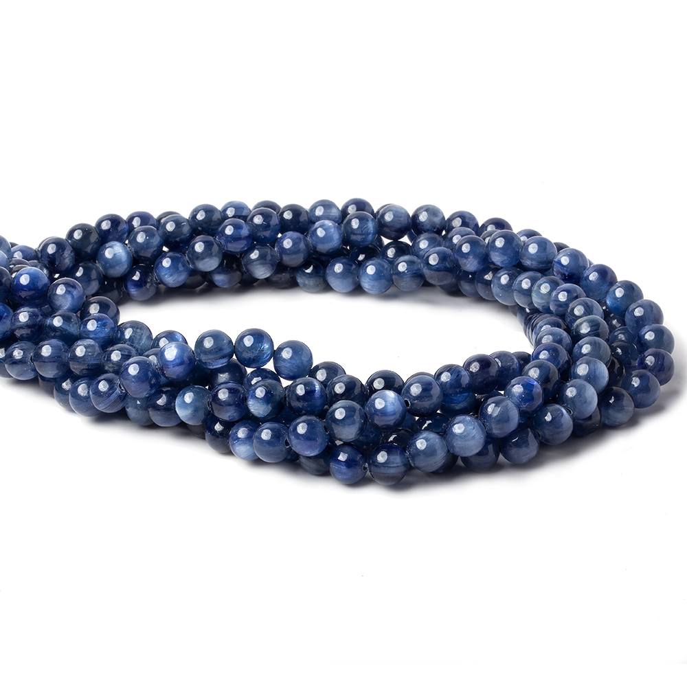 6mm Blue Kyanite Plain Rounds 16 inch 67 beads AA