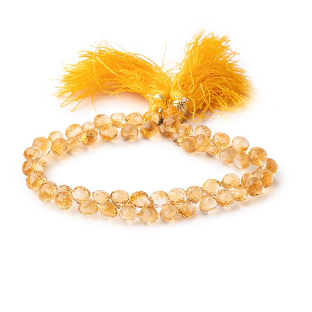 5mm Citrine Faceted Candy Kiss Beads 8 inch 64 pieces