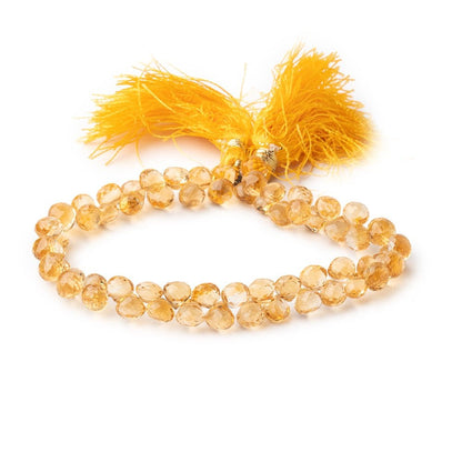 5mm Citrine Faceted Candy Kiss Beads 8 inch 64 pieces