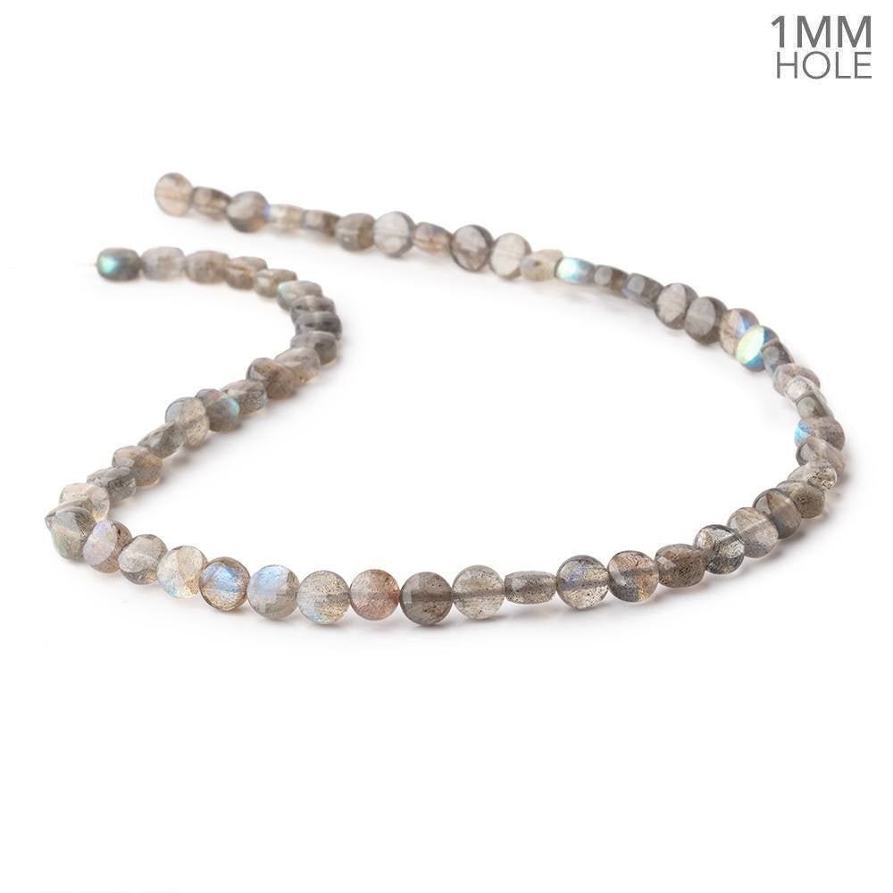 6mm Labradorite Checkerboard Calibrated Faceted Coins 15 inch 60 beads