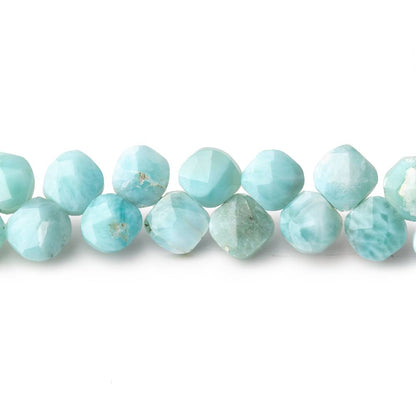 6mm Larimar Faceted Pillow Beads 7 inch 48 pieces