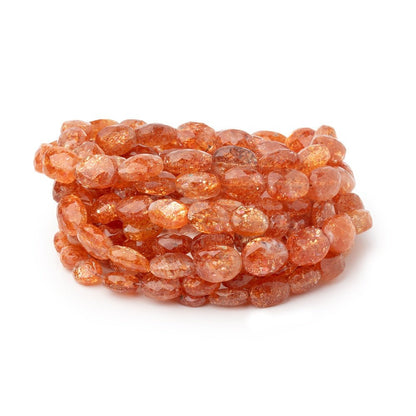 6x4-8.5x6mm Sunstone Faceted Oval Beads 16 inch 53 pieces AAA