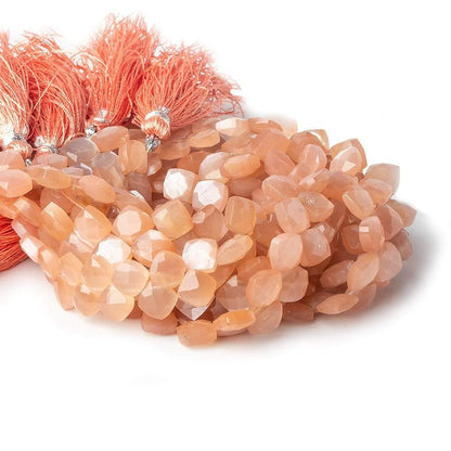 6x6-6.5x6.5mm Angel Skin Peach Moonstone faceted pillow beads 7.5 inch 50 pieces A