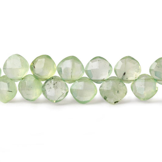 6x6-6.5x6.5mm Prehnite faceted pillow beads 7.25 inch 46 pieces