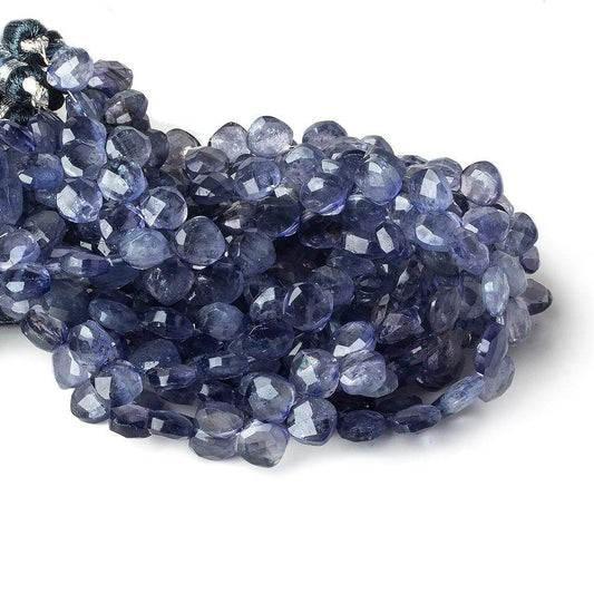 6x6-7x7mm Iolite faceted pillow beads 7.25 inch 48 pieces A