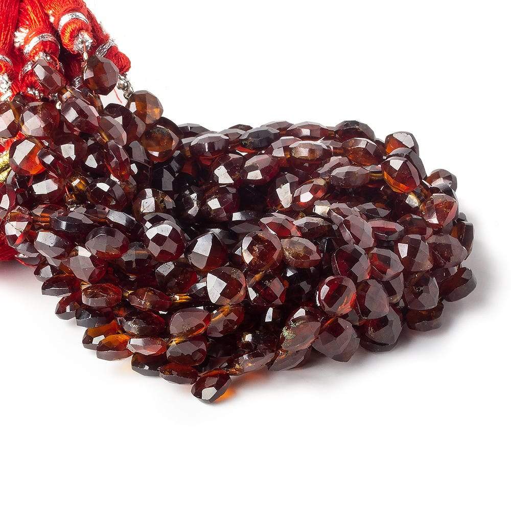 6x6mm Hessonite Garnet faceted pillow beads 7.5 inch 44 pieces A