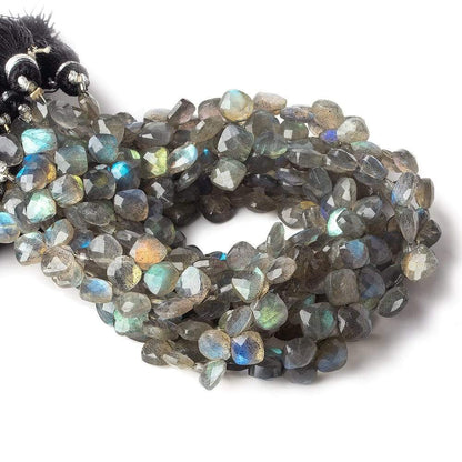 6x6mm Labradorite faceted pillow beads 7.25 inch 46 pieces A