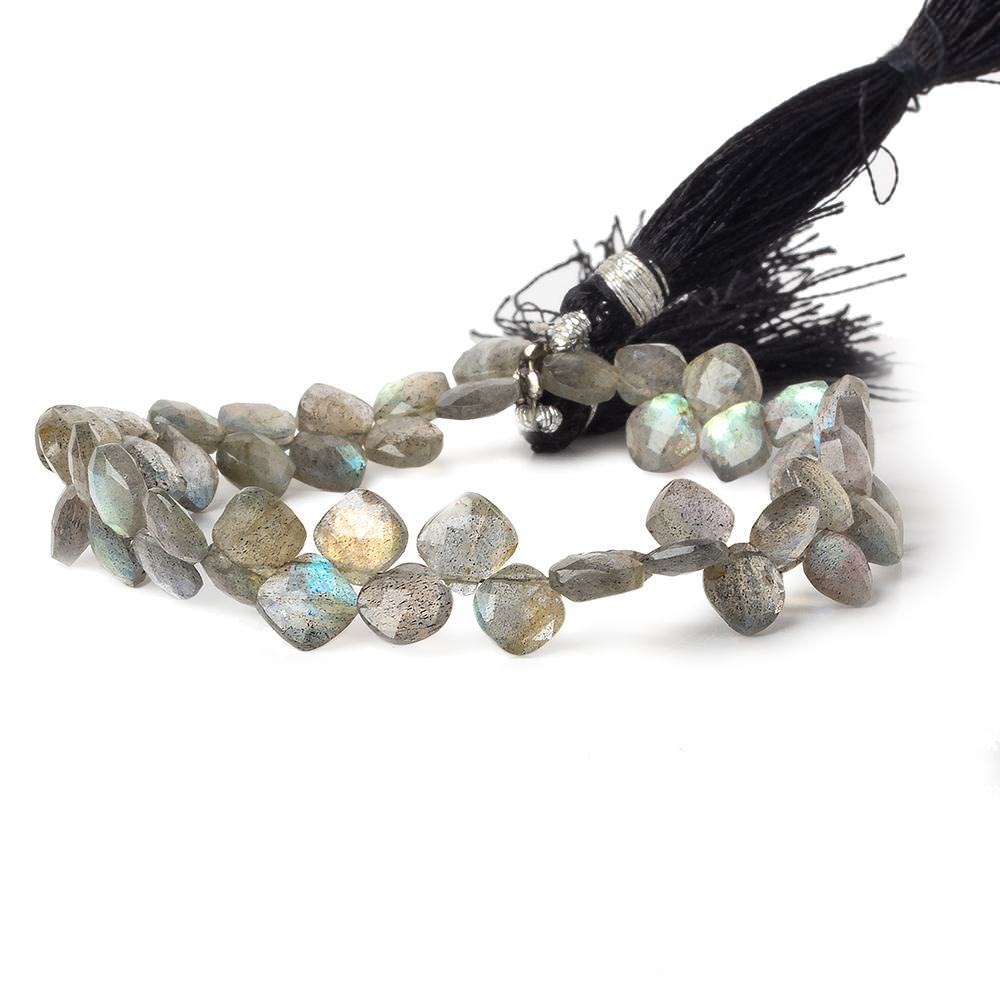 6x6mm Labradorite faceted pillow beads 7.25 inch 46 pieces A