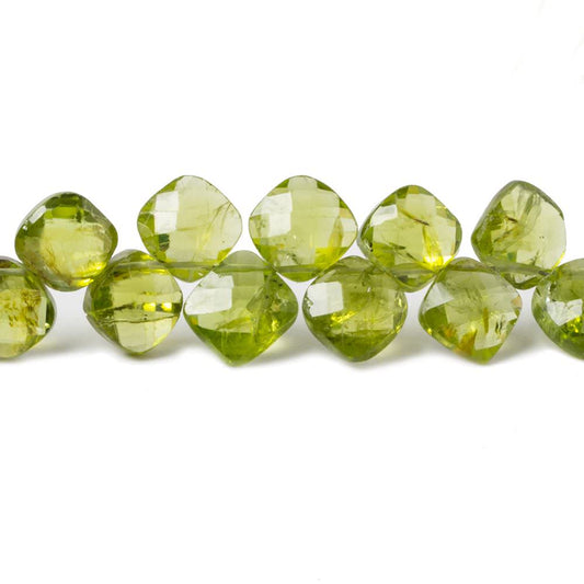 6x6mm Peridot Top Drilled Faceted Pillow 8 inch 45 pieces
