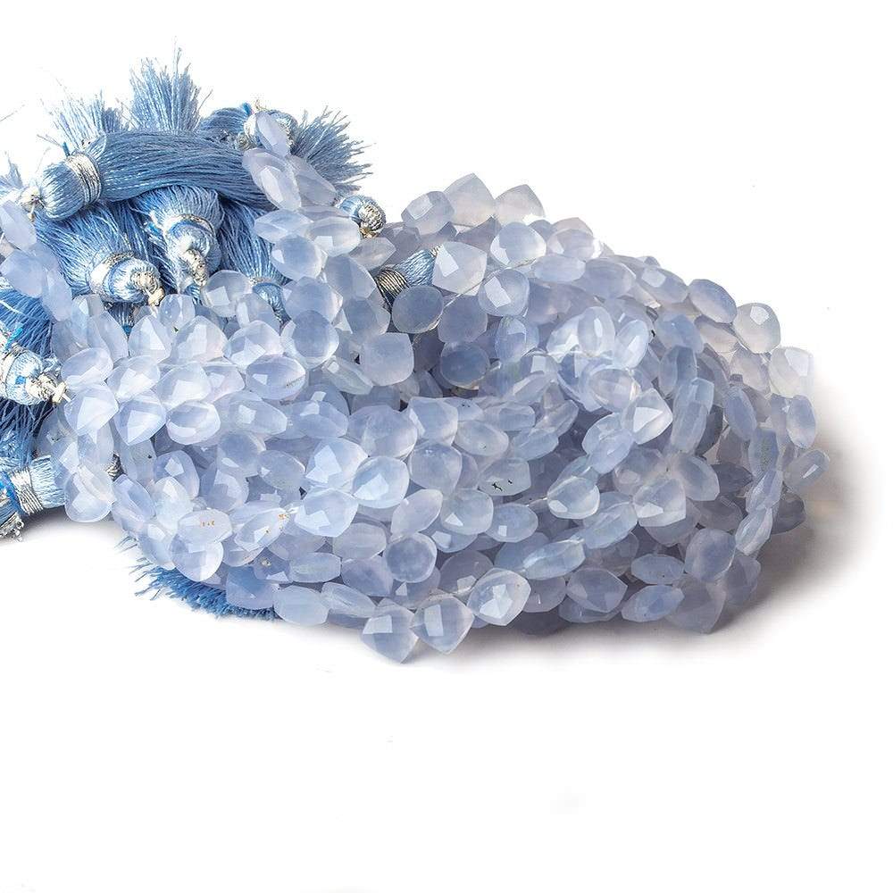 6x6mm Turkish Blue Chalcedony faceted pillow beads 7.5 inch 56 pieces A