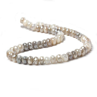 8-9.5mm Mystic Moonstone Faceted Rondelles 14 inch 53 beads
