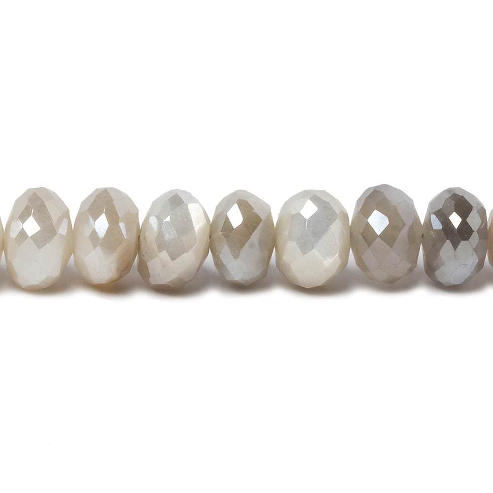 8-9.5mm Mystic Moonstone Faceted Rondelles 14 inch 53 beads