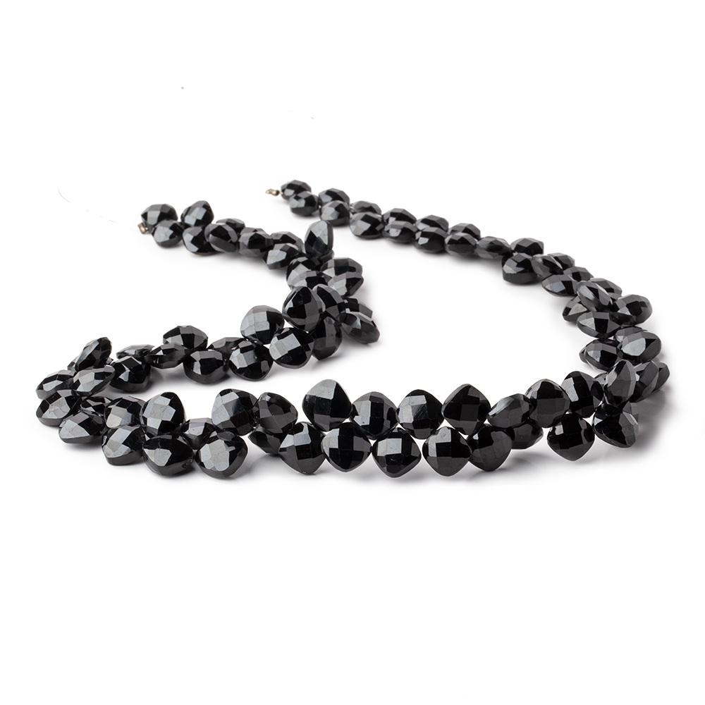 7-9mm Black Spinel Faceted Pillow Beads 16 inch 100 pieces AA