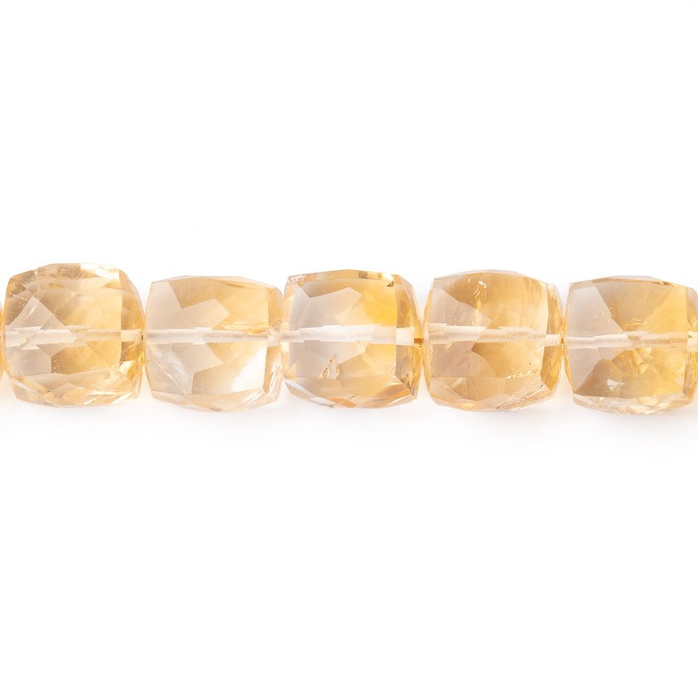 7-9mm Citrine Faceted Cube Beads 7 inch 21 pieces