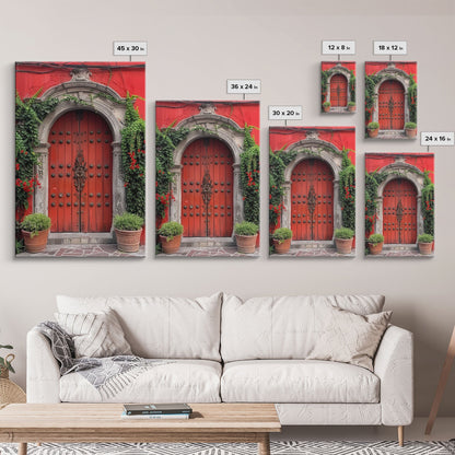 Change Hacienda Architecture Framed Canvas Print, Mexican Wall Art, Art of Mexico, Original Artwork, Wood Framed Ready To Hang