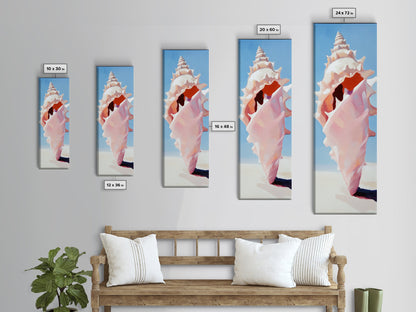 Seashell Art, Coastal Decor, Nautical Wall Print, Beach House Aesthetic, Ocean Inspired Painting, Marine Life Art, Framed Canvas Print
