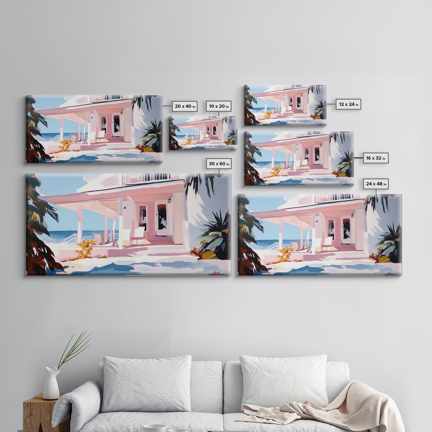 Oceanfront Porch, Coastal Home, Beach House, Seaside Retreat, Summer Vibes, Blue Wall Art, Nautical Style, Modern Decor, Framed Canvas Print