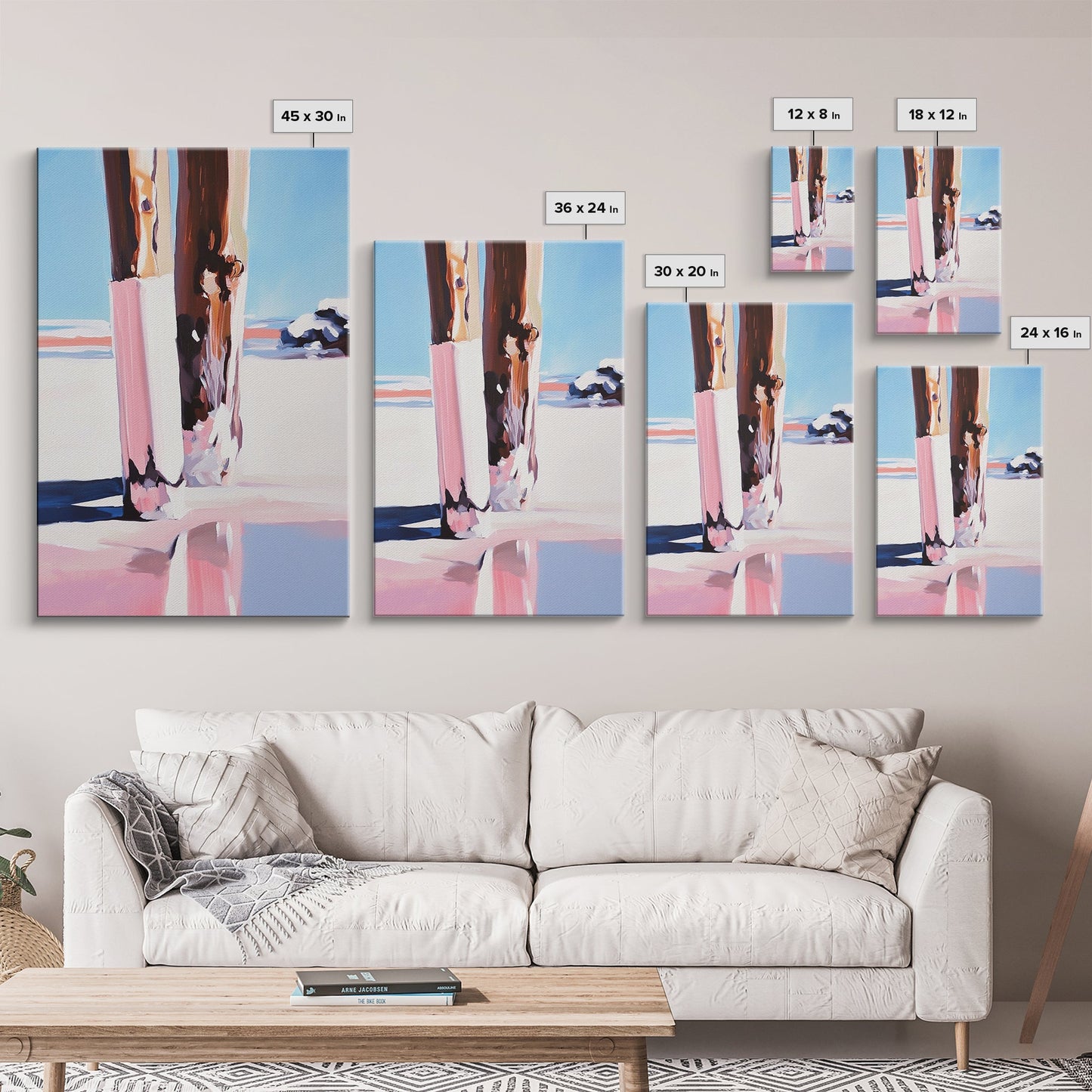 Wooden Pilings, Nautical Seaside Art, Framed Canvas Print, Coastal Minimalist Decor, Beach House Painting, Rustic Ocean Artwork
