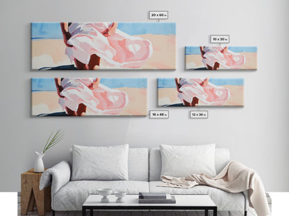 Flowing Dress, Windy Beach, Coastal Summer Art, Framed Canvas Print, Minimalist Boho Decor, Ocean Wall Artwork, Seaside Aesthetic