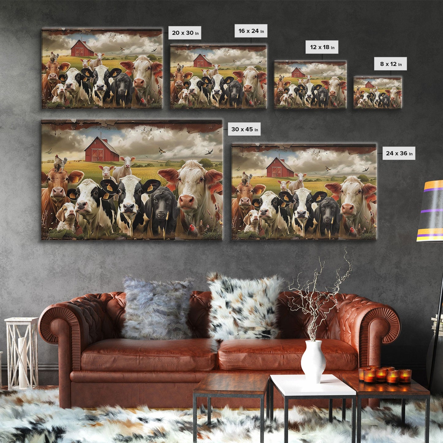 Cute Farmhouse Animal Print, Window Art, Wall Art, Home Decor, Wall Decor, Cute Farmhouse Kitsch Living Room Art