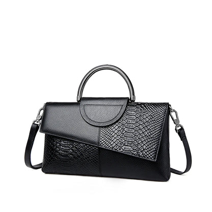 Fashion Temperament Convenient Bag Pure Color Simple Ladies Business Bag Crossbody Handbag Crocodile Texture Snake Print