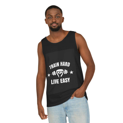 Motivational Gym Tank Top - Train Hard Live Easy Fitness Wear