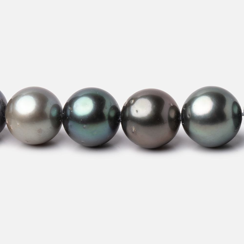 7.5-10mm Peacock Tahitian Saltwater Pearl Beads 15.5 inch 47 pieces A
