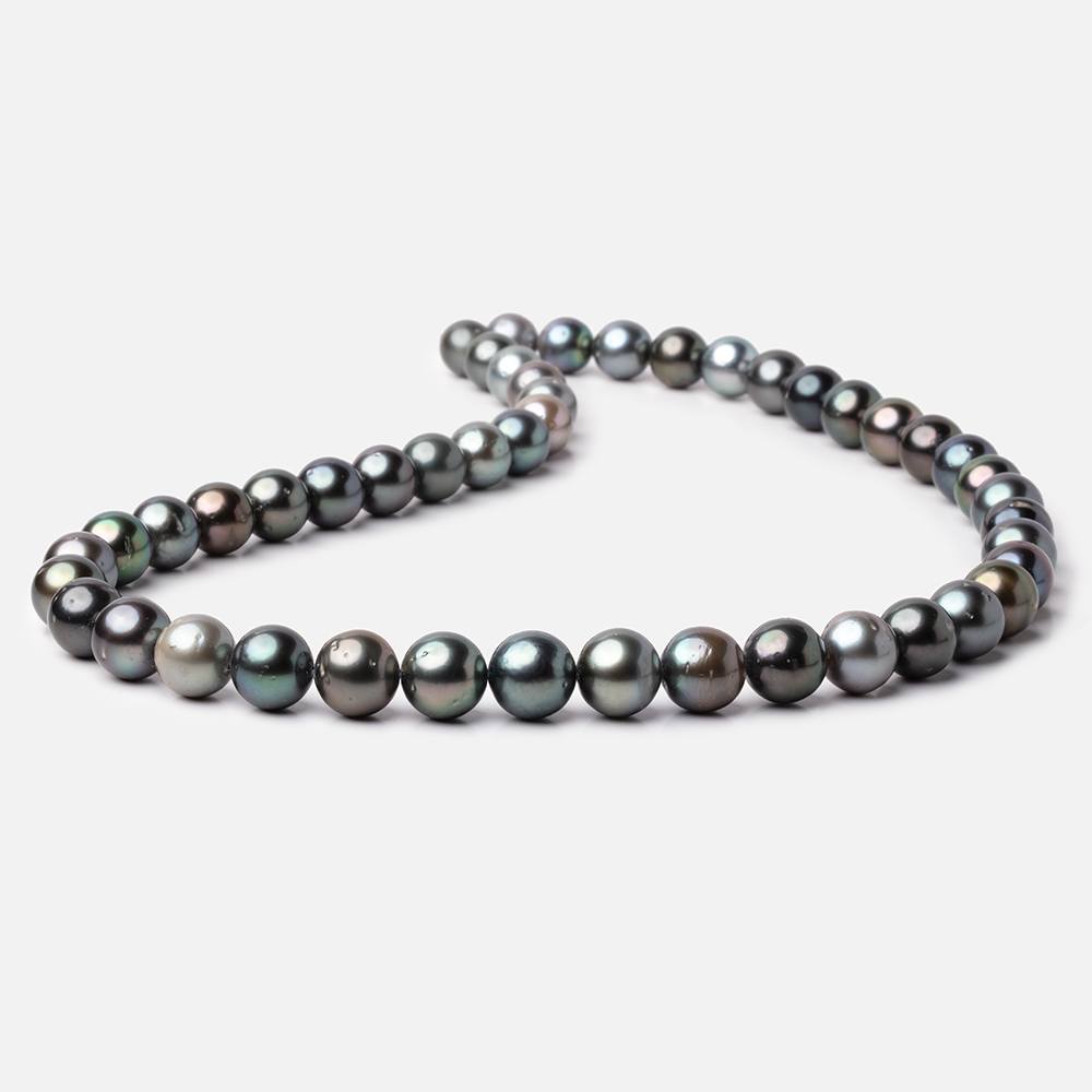 7.5-10mm Peacock Tahitian Saltwater Pearl Beads 15.5 inch 47 pieces A