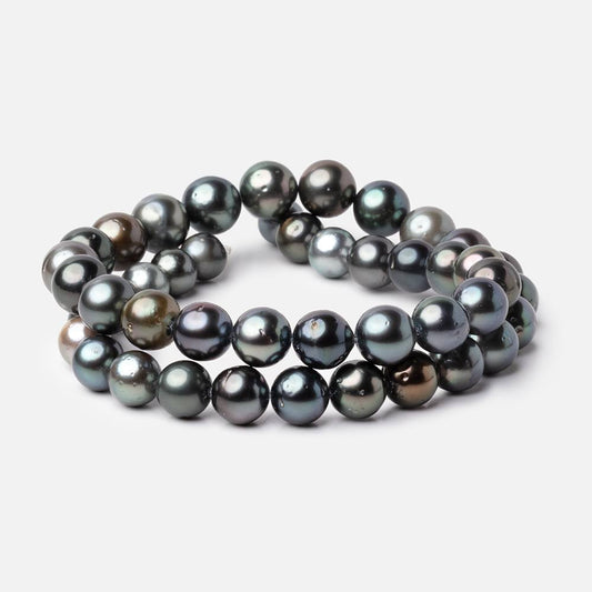 7.5-10mm Peacock Tahitian Saltwater Pearl Beads 15.5 inch 47 pieces A