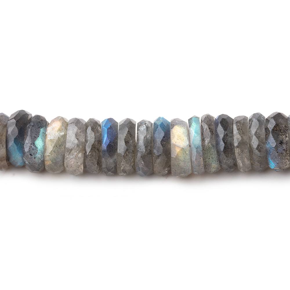 5-6mm Labradorite faceted heishi beads 7.5 inches 82 pieces