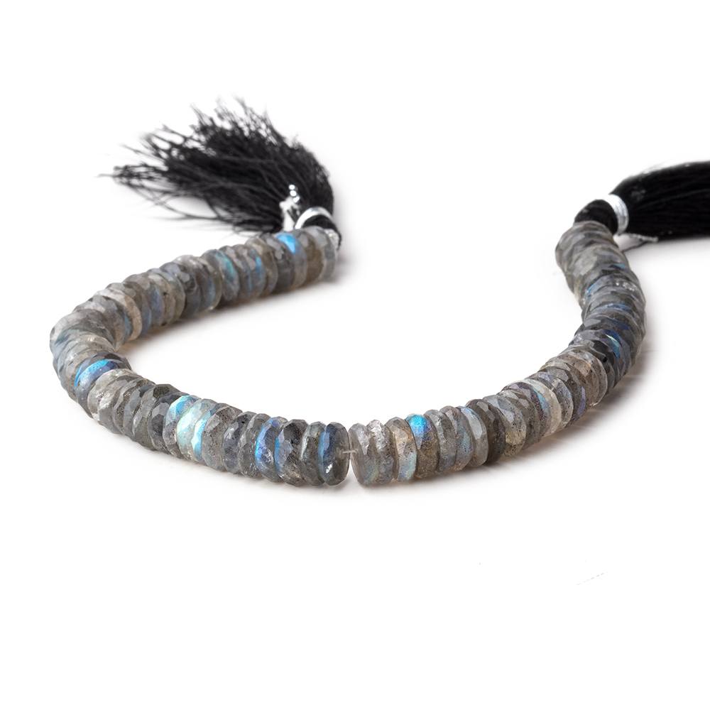 5-6mm Labradorite faceted heishi beads 7.5 inches 82 pieces