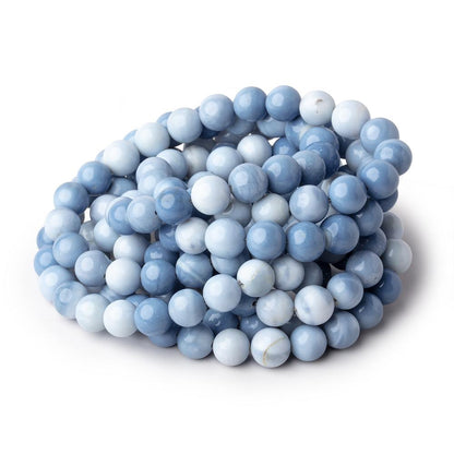 7.5-8mm Owyhee Blue Opal Plain Round Beads 17.5 inch 57 pieces