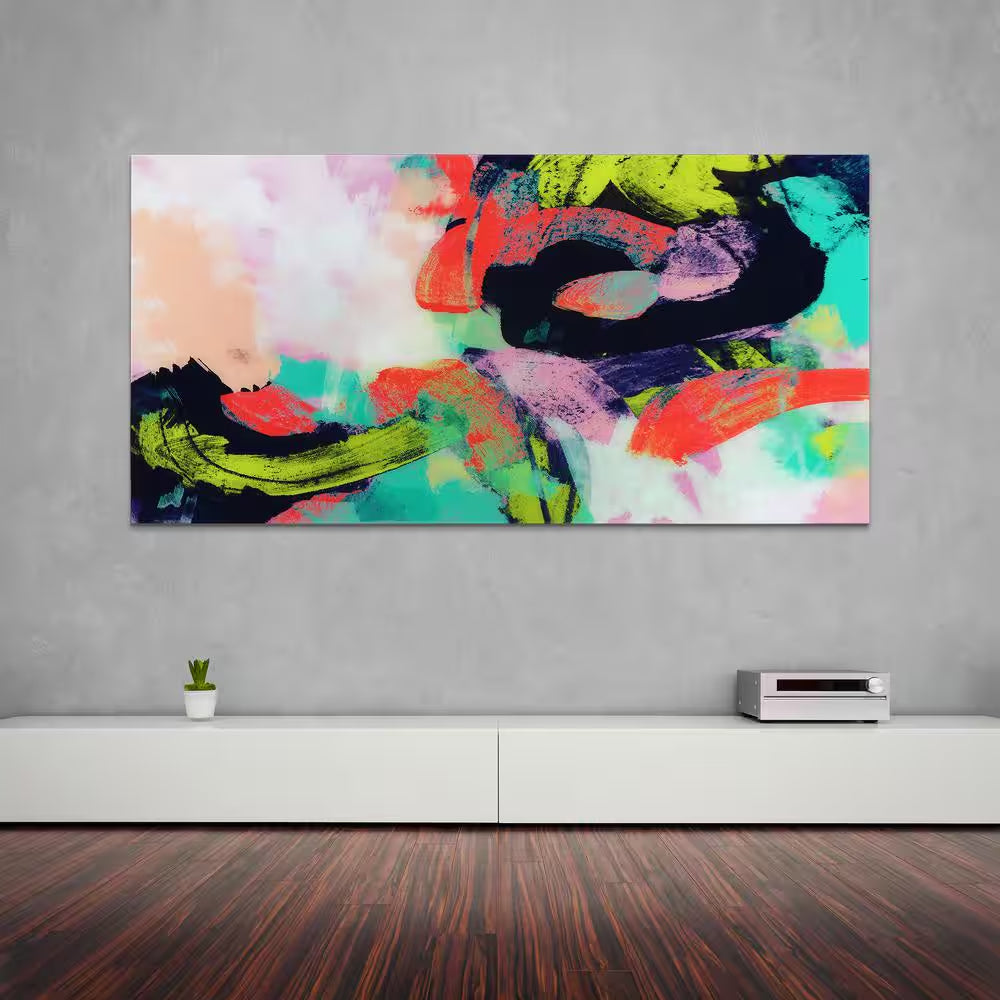 "Colorful" Frameless Free Floating Tempered Art Glass by EAD Art Coop Wall Art