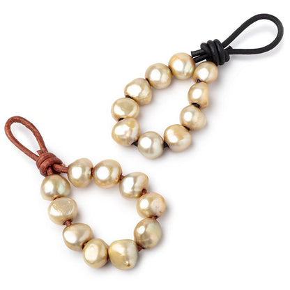 10-11.5mm Lemon Grass Large Hole Baroque Pearls Set of 10