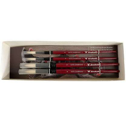 Kate Zambrano Essential Charcoal Kit – Trekell Hog Bristle Brushes + General’s Charcoal Pencils