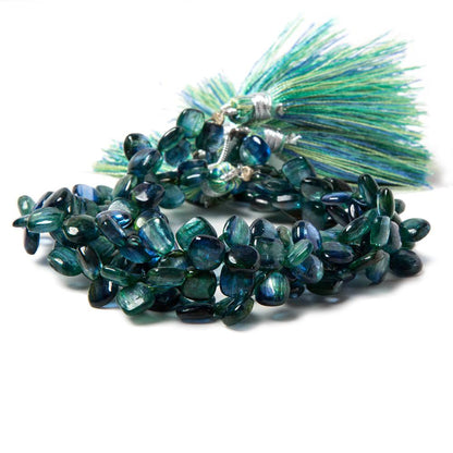 7mm Green & Blue Kyanite plain pillow beads 8 inch 55 pieces AA