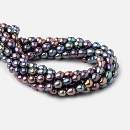 7x9mm Peacock Straight Drill Oval Freshwater Pearls 16 inch 49 Beads