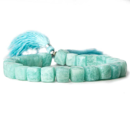9-9.5mm Amazonite Faceted Cubes 8 inch 22 Beads