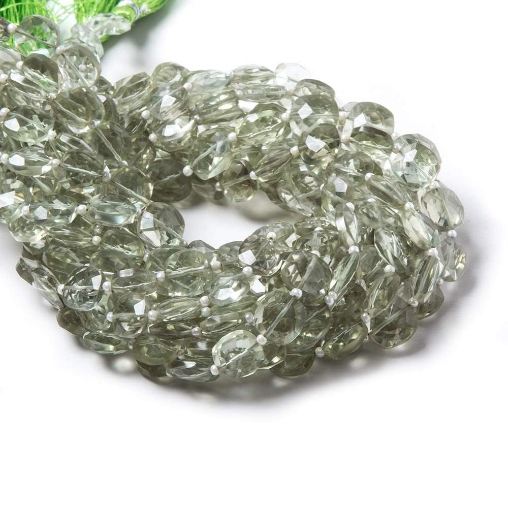 8-9mm Prasiolite faceted pillow beads 14 inch 34 pieces