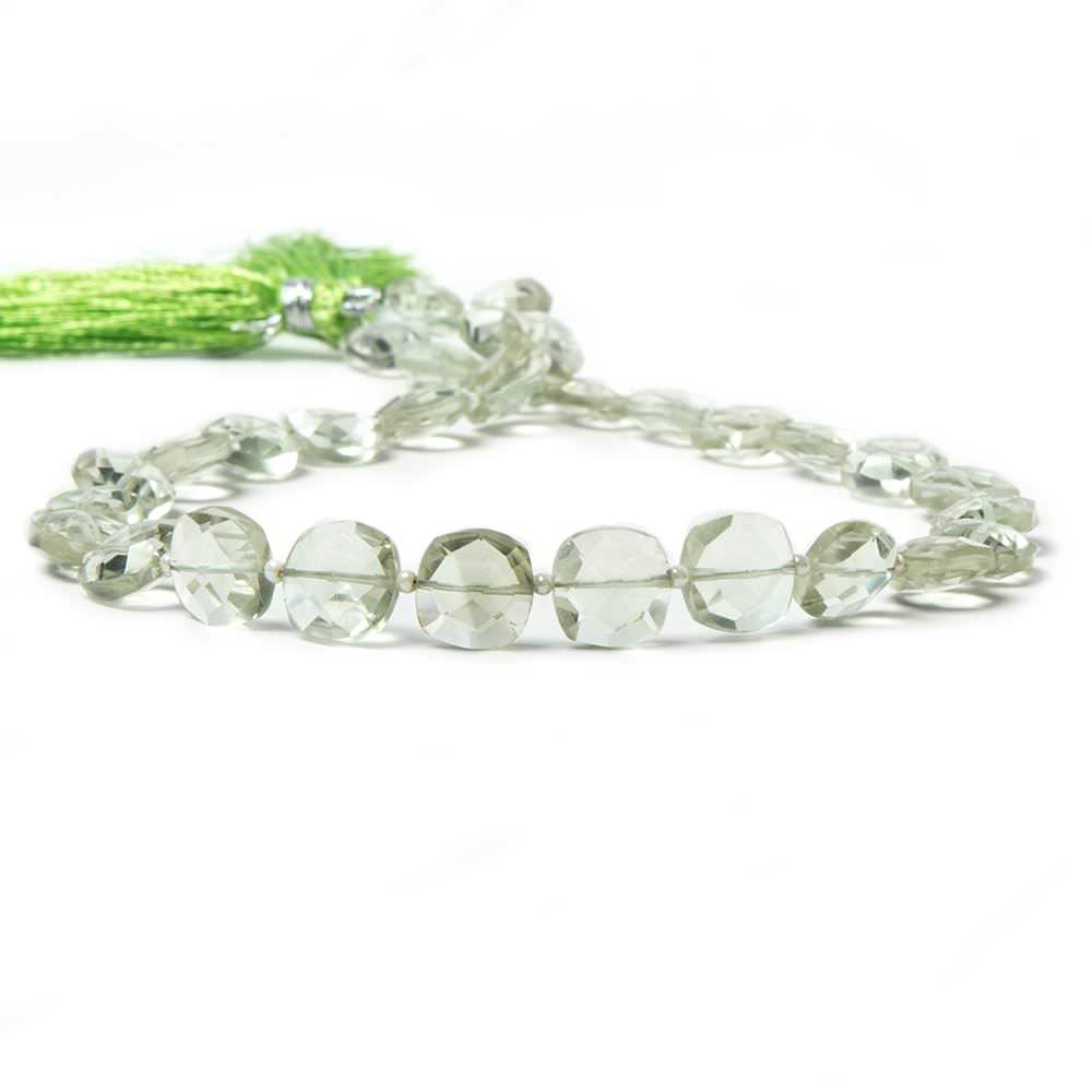 8-9mm Prasiolite faceted pillow beads 14 inch 34 pieces