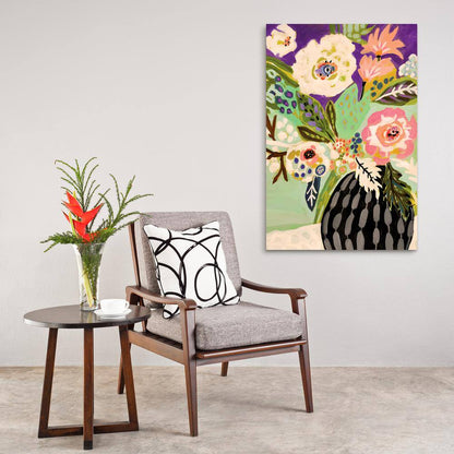 "Fresh Flowers in Vase I" by EAD Art Coop Frameless Free-Floating Tempered Art Glass Wall Art