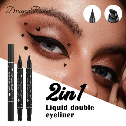 Black Seal Eyeliner Pen Double-Ended Star Stamp Long-Lasting Waterproof Eye Liner Pencil Winged Stamp Eyes Makeup Cosmetics
