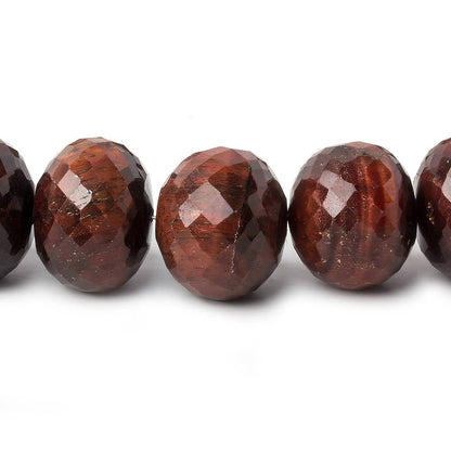 10-14mm Red Tiger's Eye faceted rondelle beads 15 inch AA