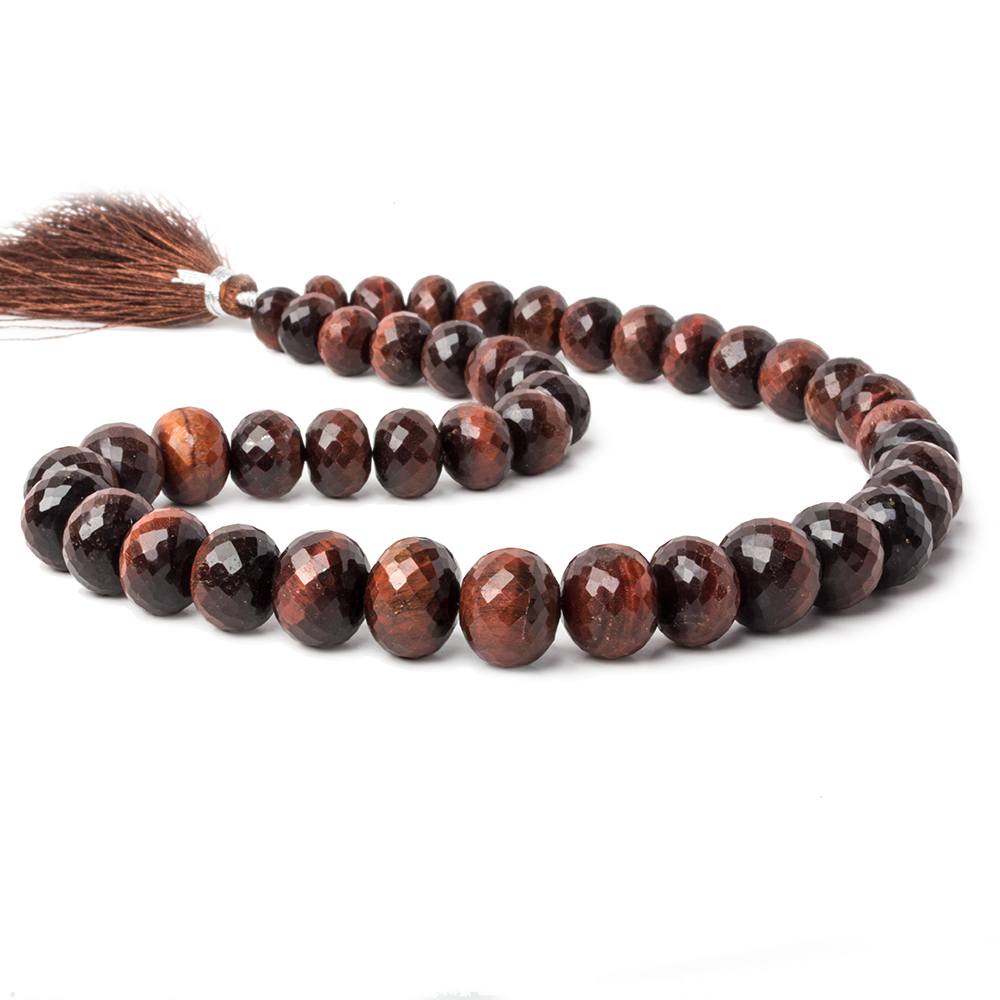 10-14mm Red Tiger's Eye faceted rondelle beads 15 inch AA