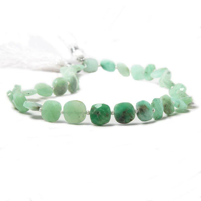 8.5-9.5mm Chrysoprase faceted pillow beads 14 inch 30 pieces