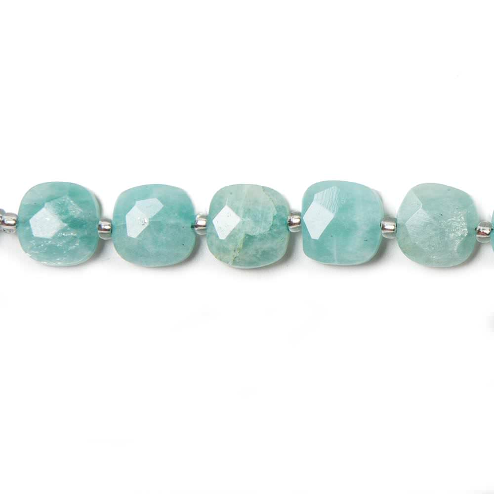 8.5-9mm Amazonite faceted pillow beads 14 inch 33 pieces