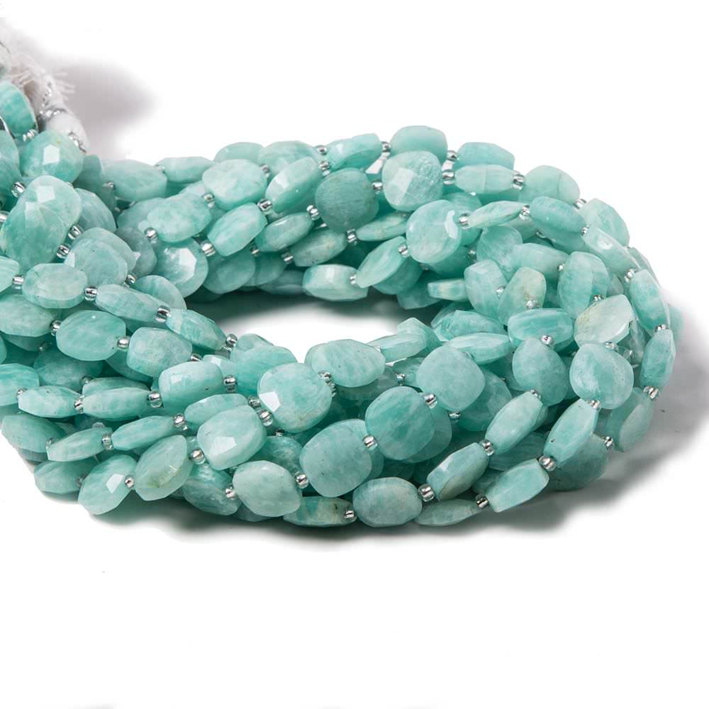 8.5-9mm Amazonite faceted pillow beads 14 inch 33 pieces