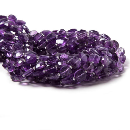 8.5-9mm Amethyst faceted pillow beads 14 inch 34 pieces