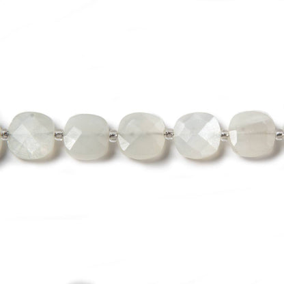8.5-9mm Off White Moonstone faceted pillow beads 13.5 inch 32 pieces